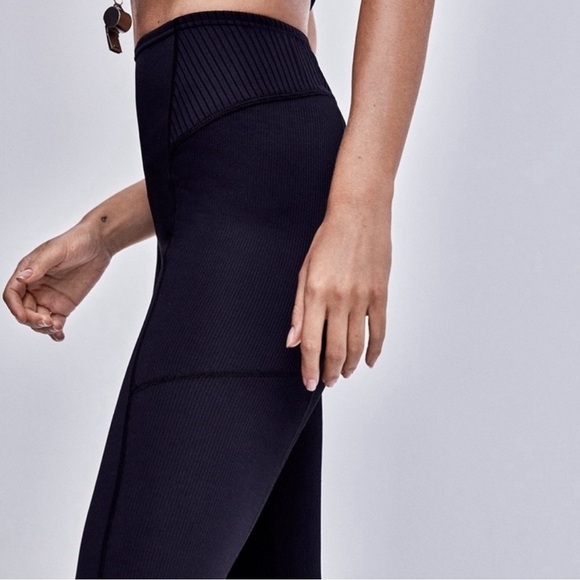For Love & Lemons Dark Navy Stretch Payton Ribbed Leggings - Picture 3 of 14